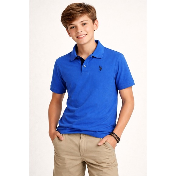 US Polo Assn. Other - U.S. Polo Assn. Polo Shirt Boys XXL Blue Short Sleeve Cotton Casual Classic